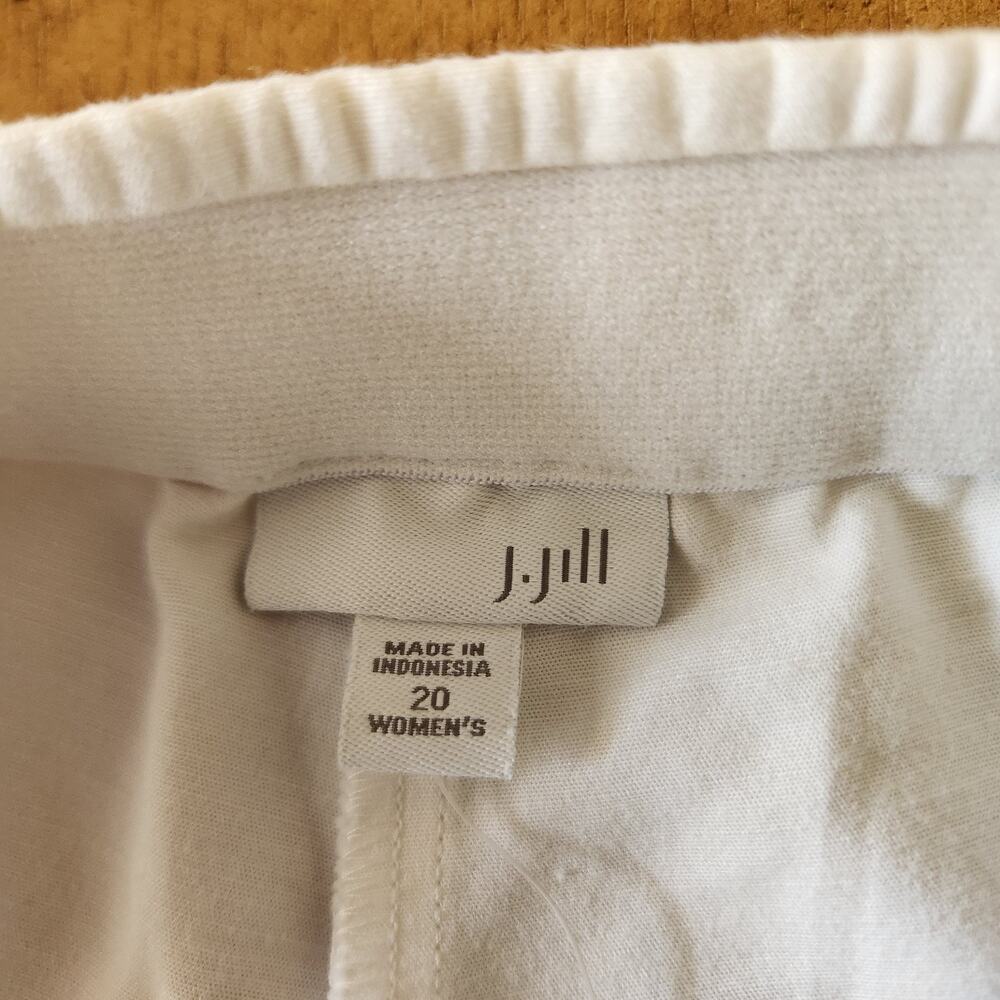 J. Jill Pants Women's 20W White Cotton Blend Coastal Chic Resort Wear Straight - Picture 7 of 16